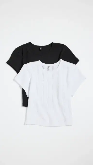 COUCOU The Baby Tee 2 Pack White/Black | Thumbnail 2