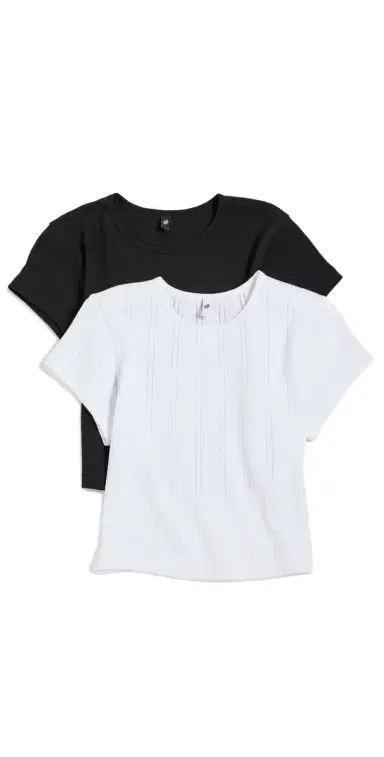 COUCOU The Baby Tee 2 Pack White/Black | Thumbnail 1