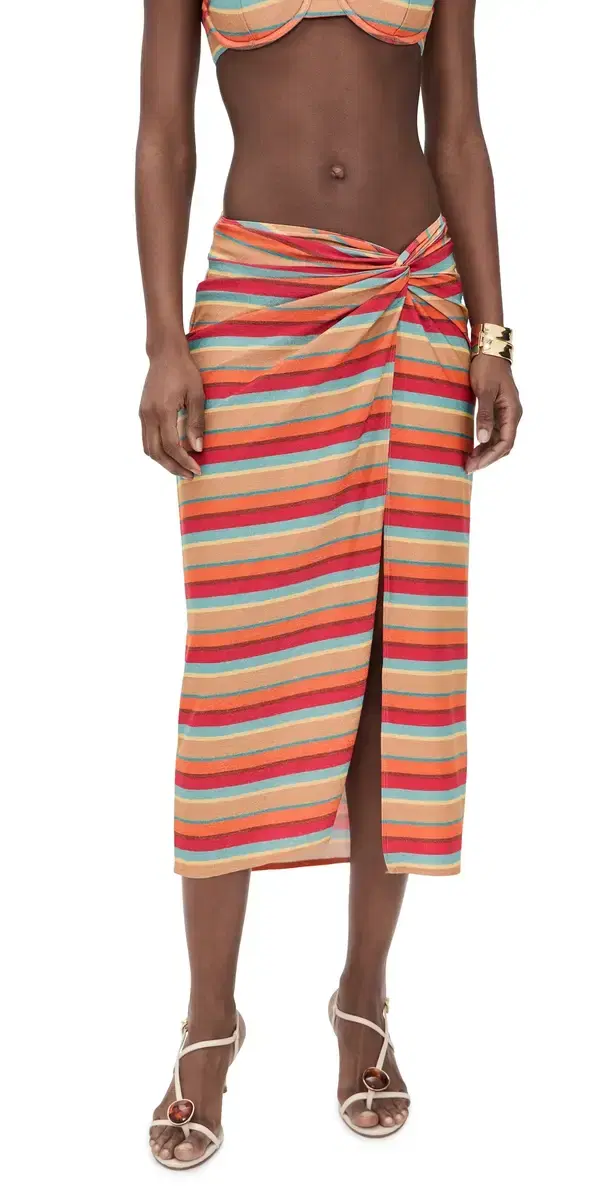 Striped Xana Skirt Flame Glitter Stripe