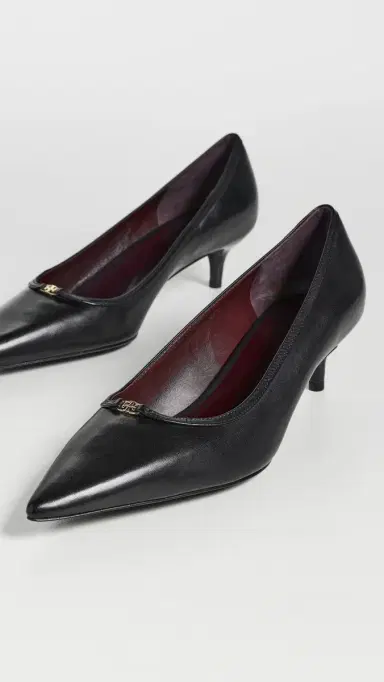 Tory Burch Double T Buckle Kitten Heel Pumps 45mm Perfect Black / Perfect Black 5 | Thumbnail 5