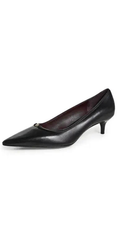 Tory Burch Double T Buckle Kitten Heel Pumps 45mm Perfect Black / Perfect Black 5 | Thumbnail 1
