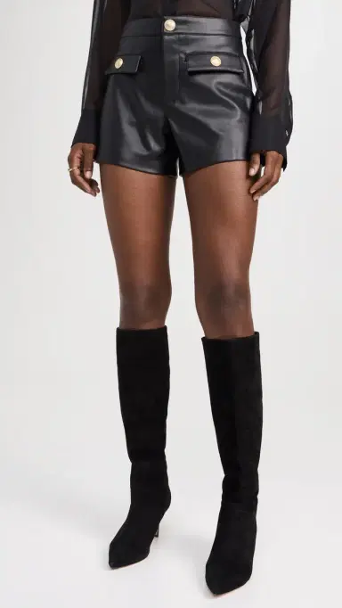 L'AGENCE Dionne Faux Leather Shorts Black | Thumbnail 2 L'AGENCE Dionne Faux Leather Shorts Black | Thumbnail 2