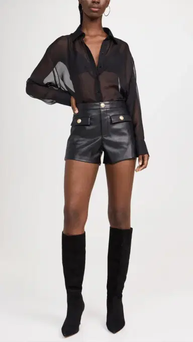 L'AGENCE Dionne Faux Leather Shorts Black | Thumbnail 5 L'AGENCE Dionne Faux Leather Shorts Black | Thumbnail 5