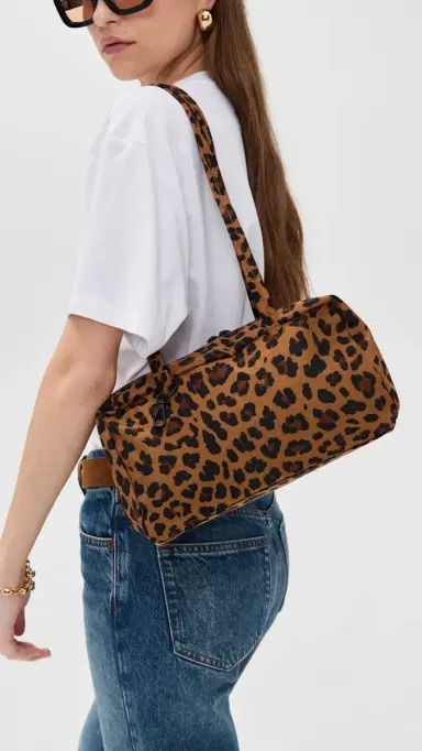 BAGGU Nylon Bowler Bag Leopard | Thumbnail 3 BAGGU Nylon Bowler Bag Leopard | Thumbnail 3
