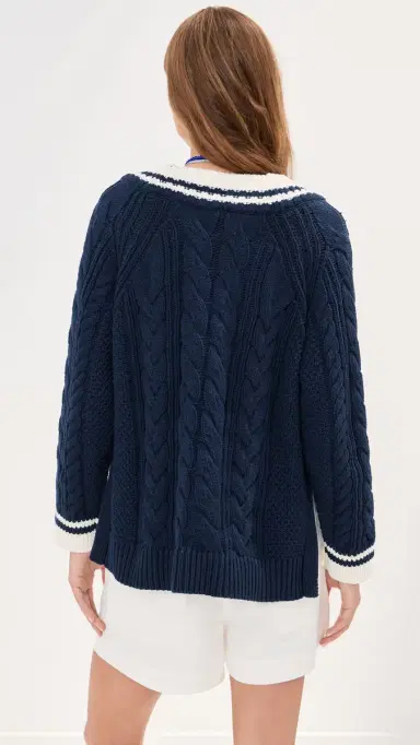 LE BOP Marley V Neck Oversized Sweater Midnight Multi L | Thumbnail 3