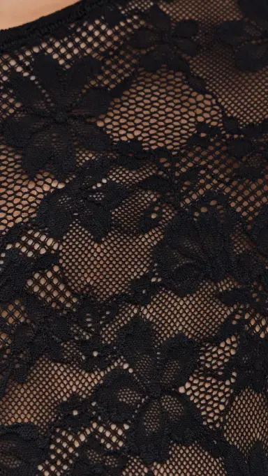 Fleur du Mal Le tretch Long Sleeve Thong Bodysuit Black | Thumbnail 6