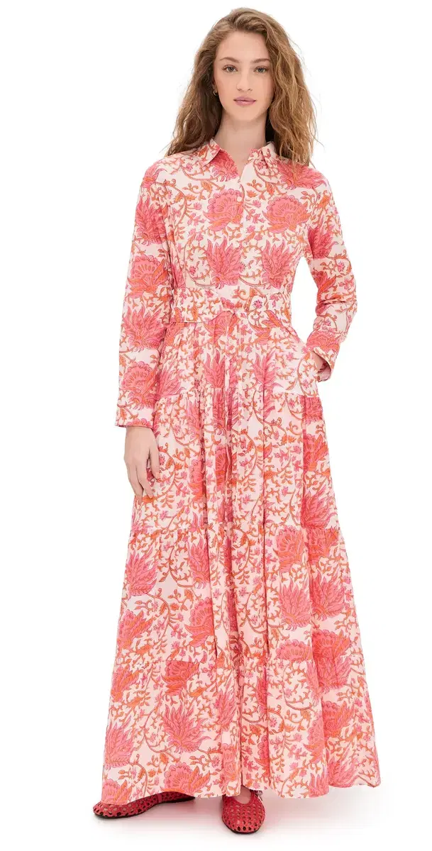 Guadalupe Design Meredith Floral Dress Coral