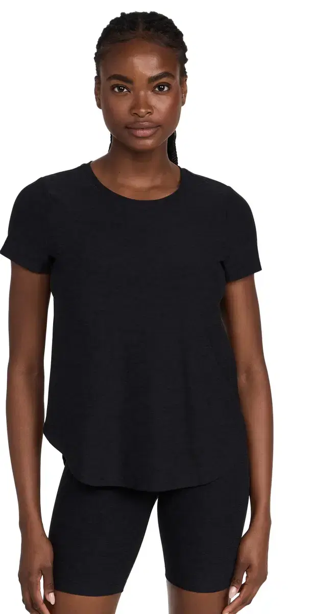 Beyond Yoga On The Down ow Tee Darkest Night