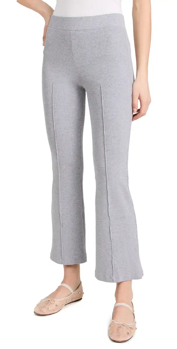 DONNI. Rib Kick Flare Trousers Heather Grey