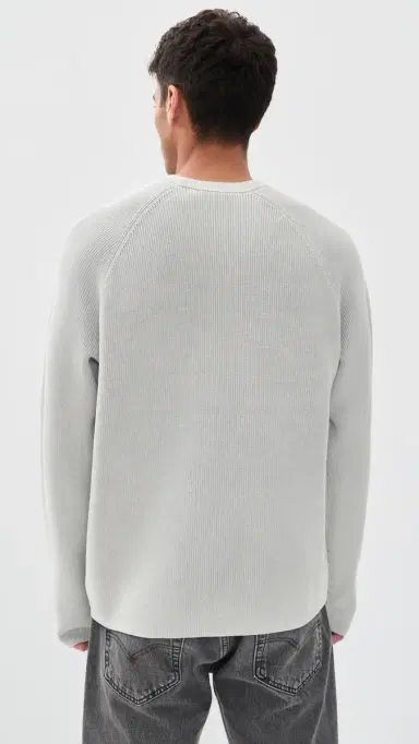 Theory Washed Crew Neck weater Washed Vapor | Thumbnail 3
