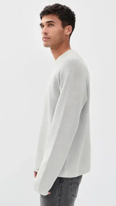 Theory Washed Crew Neck weater Washed Vapor | Thumbnail 4