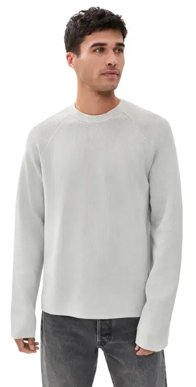 Theory Washed Crew Neck weater Washed Vapor | Thumbnail 1