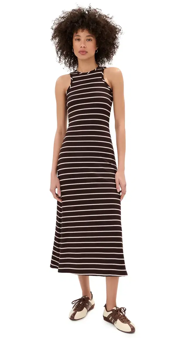 State & Lake loane Dress Chocolate/Off White