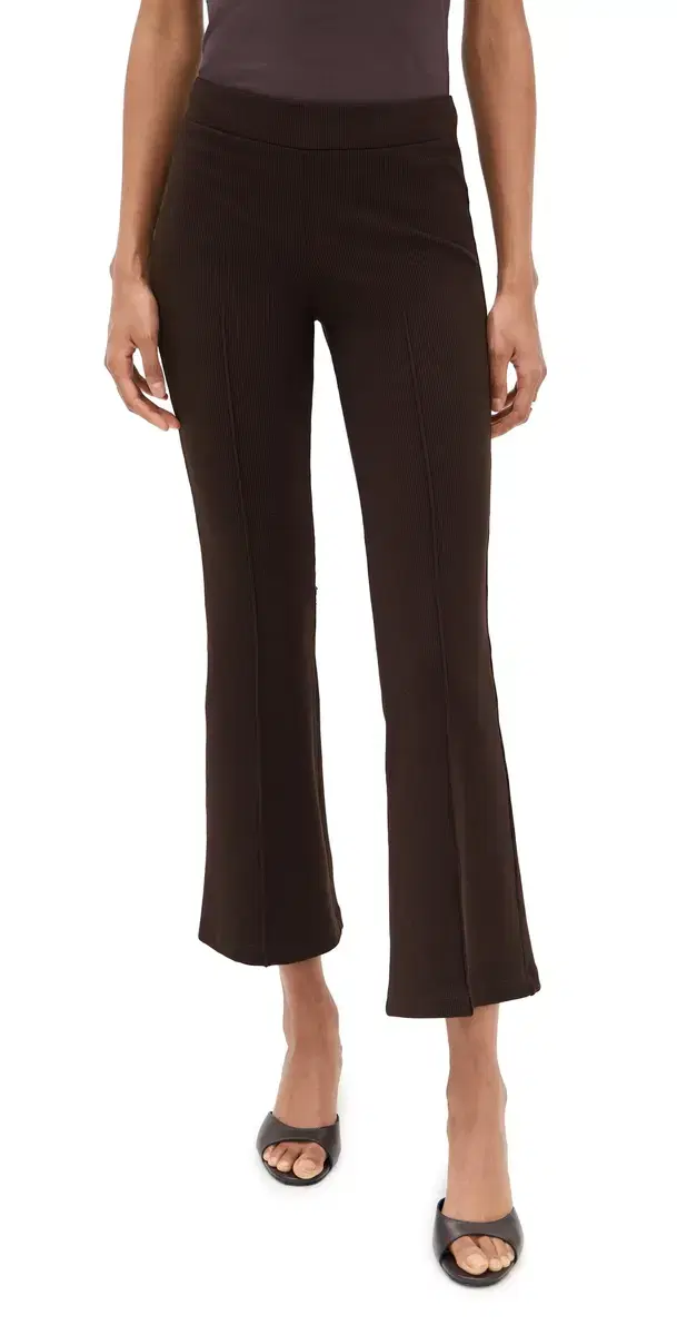 DONNI. Rib Kick Flare Trousers Espresso