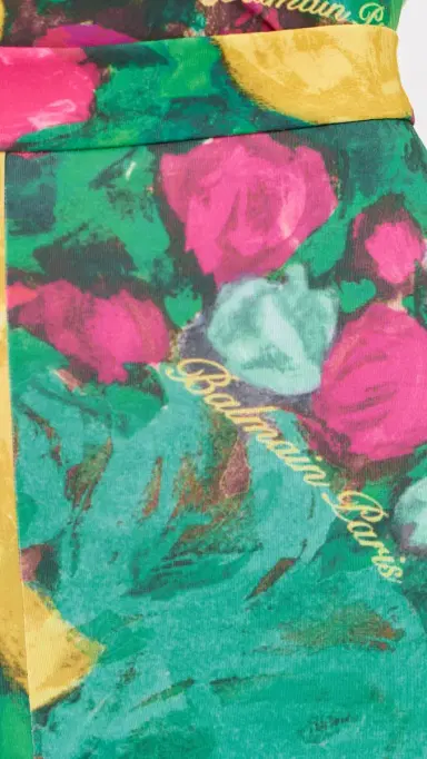 Balmain Second Skin Roses Print Jersey Leggings Green/Pink/Yellow | Thumbnail 6 Balmain Second Skin Roses Print Jersey Leggings Green/Pink/Yellow | Thumbnail 6