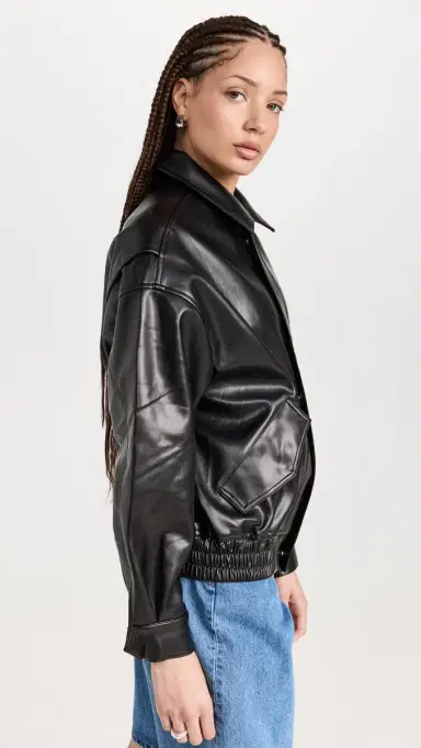 LIONESS Kenny Bomber Faux Leather Jacket | Thumbnail 4