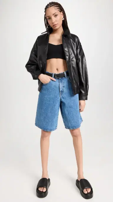 LIONESS Kenny Bomber Faux Leather Jacket Jet Black L | Thumbnail 5 LIONESS Kenny Bomber Faux Leather Jacket Jet Black L | Thumbnail 5