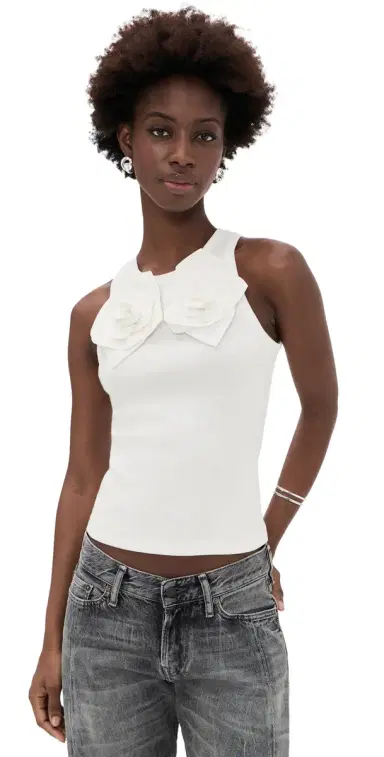 AKNVAS Camille 3D Flower Tank White | Thumbnail 1 AKNVAS Camille 3D Flower Tank White | Thumbnail 1