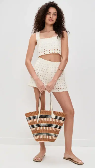 LE BOP Eyelet Desiree Cropped Tank Ivory L | Thumbnail 5 LE BOP Eyelet Desiree Cropped Tank Ivory L | Thumbnail 5