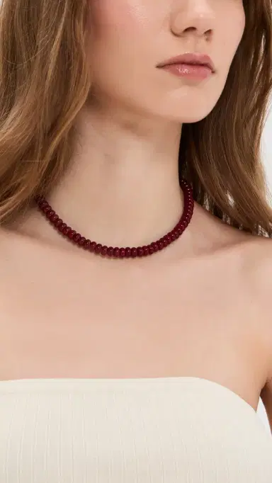 SHASHI Gemstone Necklace Ruby One Size | Thumbnail 3