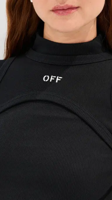 Off-White Off Stamp Rib Round Long Dress Black/White 42 | Thumbnail 6 Off-White Off Stamp Rib Round Long Dress Black/White 42 | Thumbnail 6