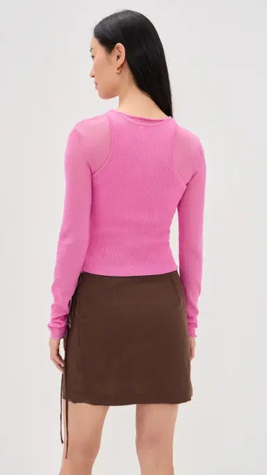 STAUD Taylor Dress Orchid/Dark Oak | Thumbnail 3