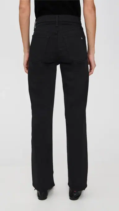rag & bone Flexi Harlow Mid Rise Ankle Straight Jeans Black 25 | Thumbnail 3