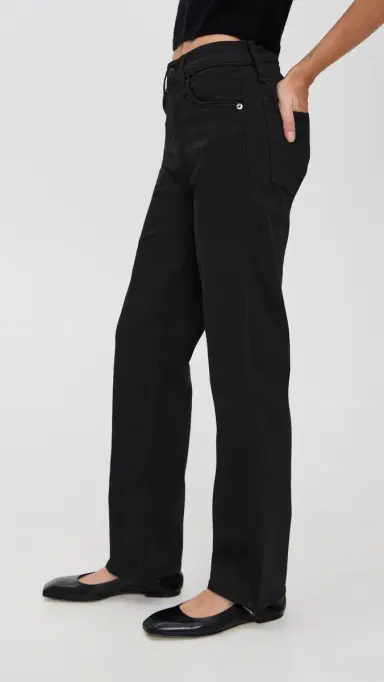 rag & bone Flexi Harlow Mid Rise Ankle Straight Jeans Black 25 | Thumbnail 4