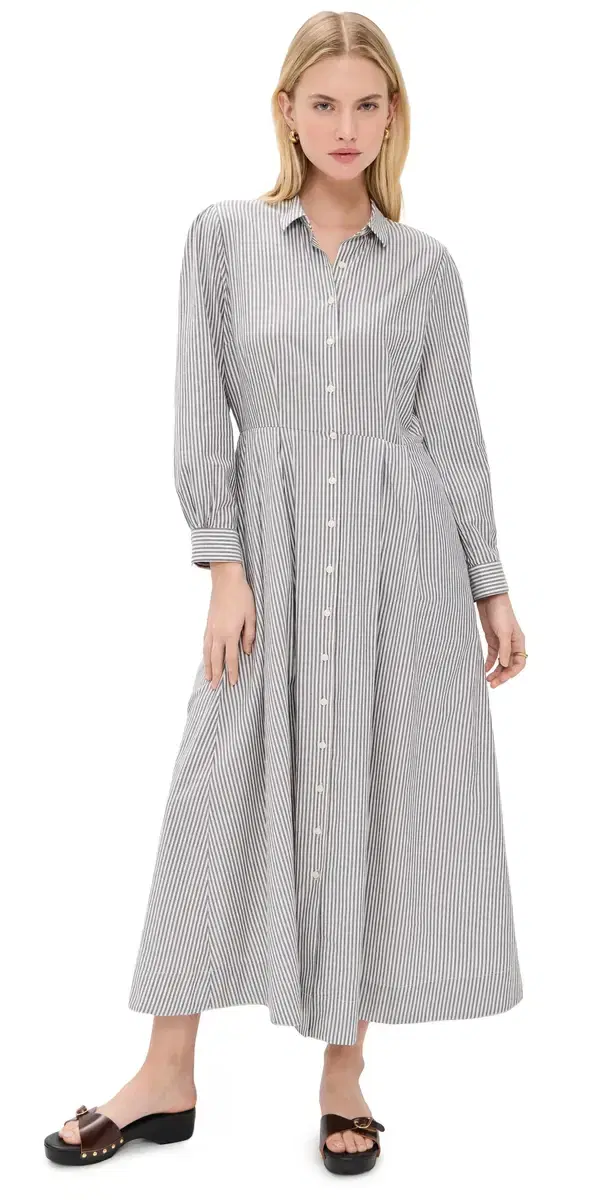 Emmelie Dress Navy tripe