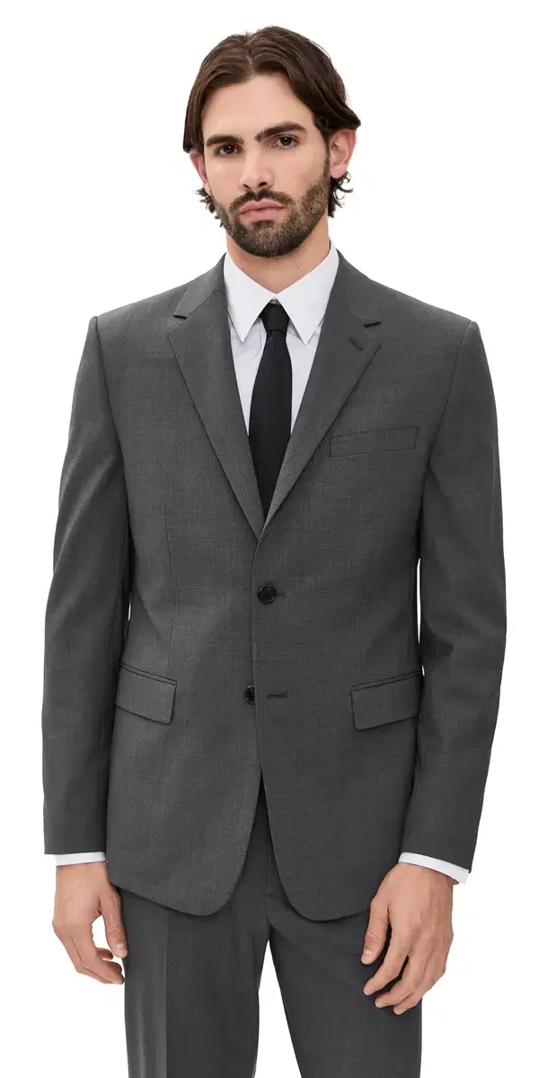 Theory Chambers Stretch Wool Blazer Medium Charcoal