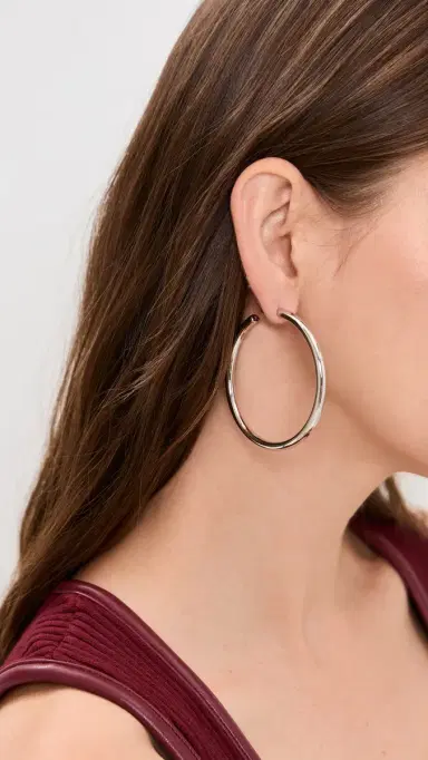 Jennifer Fisher 2 Lilly Hoops Silver One Size | Thumbnail 3