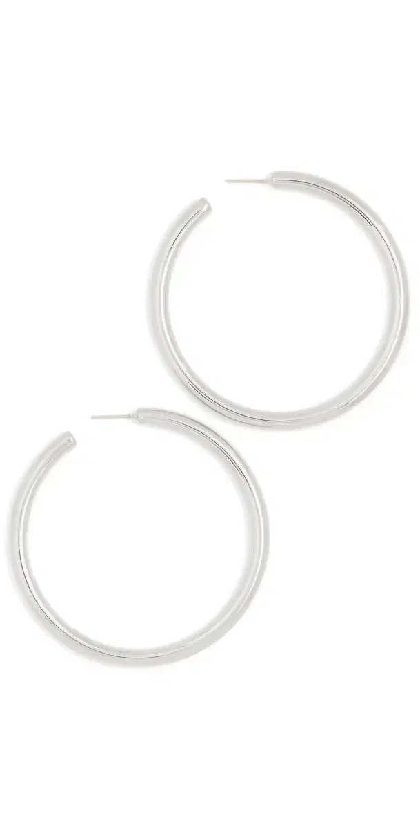 2 Lilly Hoops Silver One Size