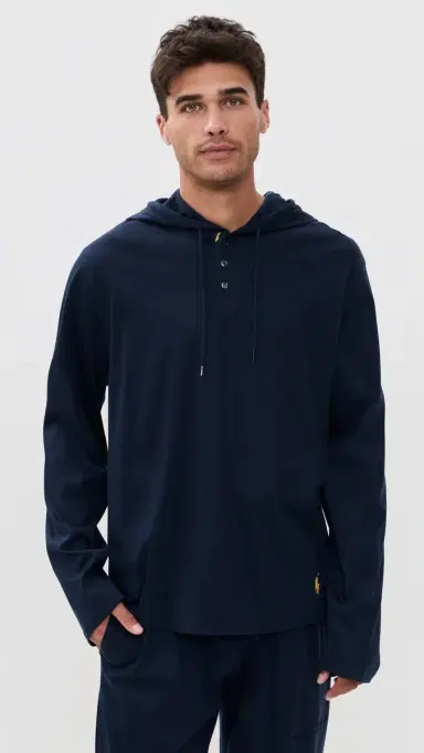 Polo Ralph Lauren Underwear Mercerized Cotton Hoodie Cruise Navy | Thumbnail 2