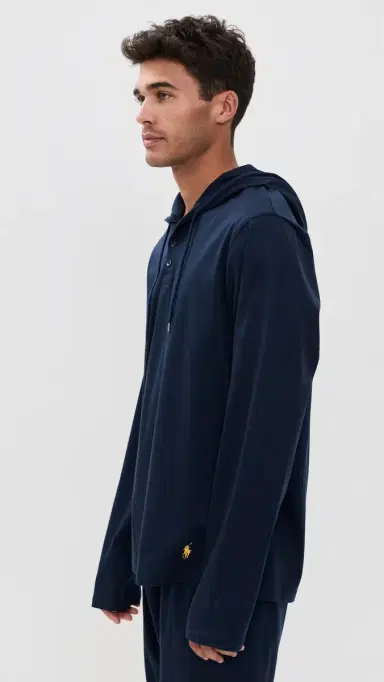 Polo Ralph Lauren Underwear Mercerized Cotton Hoodie Cruise Navy | Thumbnail 4