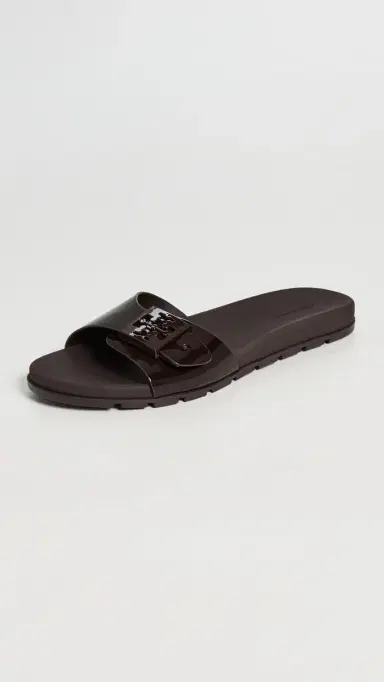 Tory Burch Buckle Slides Dark Cocoa 5 | Thumbnail 2