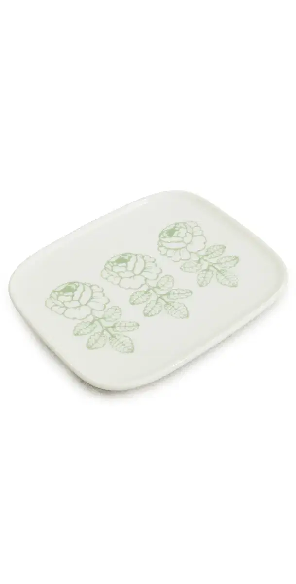 Marimekko Oiva Vihkiruusu Plate White/Sage