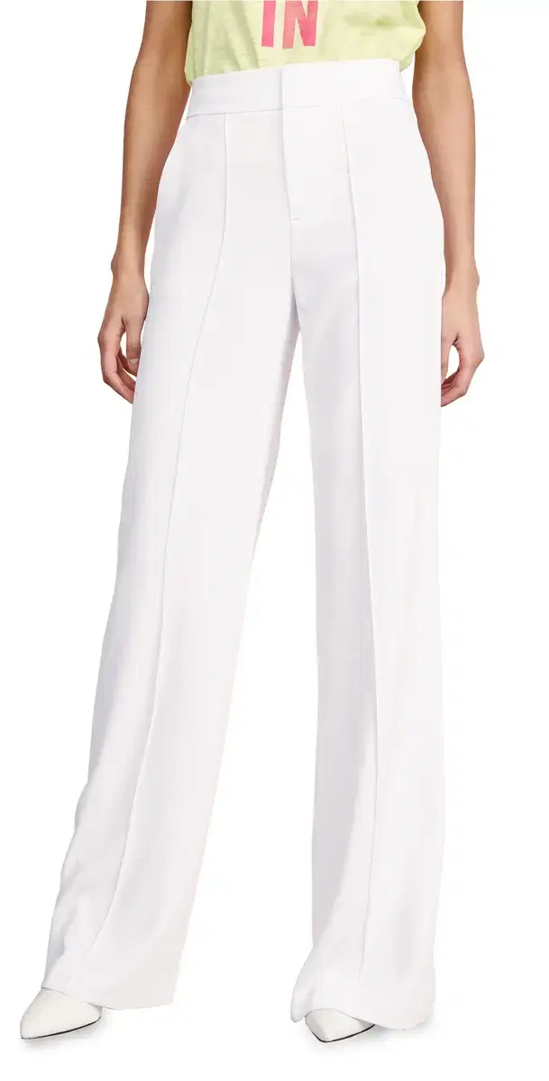 Dylan High Waisted Leg Pants White