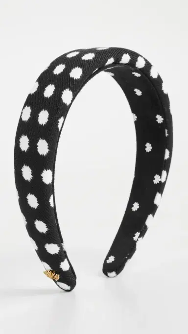 Lele Sadoughi Alice Polka Dot Headband Jet One Size | Thumbnail 2