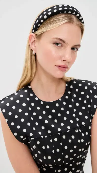 Lele Sadoughi Alice Polka Dot Headband Jet One Size | Thumbnail 3