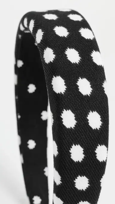 Lele Sadoughi Alice Polka Dot Headband Jet One Size | Thumbnail 4