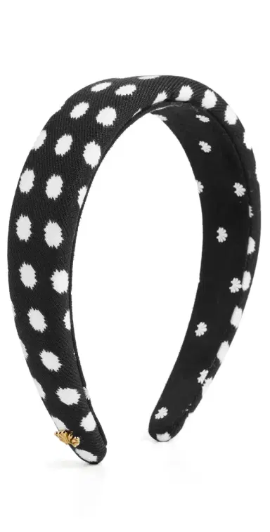 Lele Sadoughi Alice Polka Dot Headband Jet One Size | Thumbnail 1