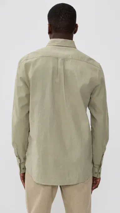 Les Deux Konrad Cotton Linen Shirt Laurel Oak and | Thumbnail 3 Les Deux Konrad Cotton Linen Shirt Laurel Oak and | Thumbnail 3