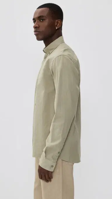 Les Deux Konrad Cotton Linen Shirt Laurel Oak and | Thumbnail 4 Les Deux Konrad Cotton Linen Shirt Laurel Oak and | Thumbnail 4