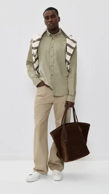 Les Deux Konrad Cotton Linen Shirt Laurel Oak and | Thumbnail 5 Les Deux Konrad Cotton Linen Shirt Laurel Oak and | Thumbnail 5