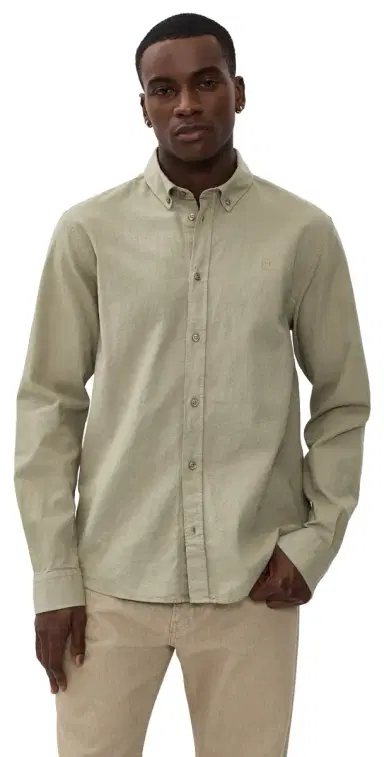 Les Deux Konrad Cotton Linen Shirt Laurel Oak and | Thumbnail 1 Les Deux Konrad Cotton Linen Shirt Laurel Oak and | Thumbnail 1
