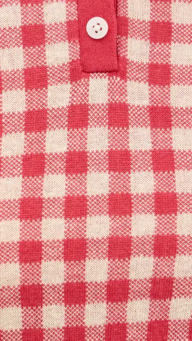 Guest In Residence Gingham Shrunken Polo Scarlet/Mist | Thumbnail 6 Guest In Residence Gingham Shrunken Polo Scarlet/Mist | Thumbnail 6