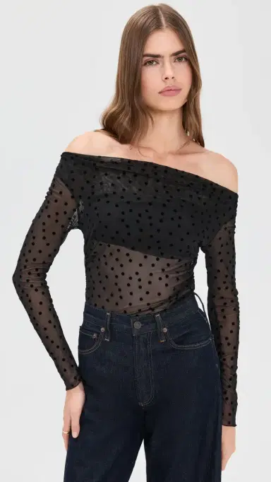LE BOP Scarlet Top Black Polka Dot S | Thumbnail 2