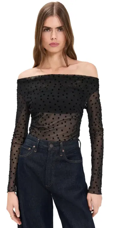 LE BOP Scarlet Top Black Polka Dot S | Thumbnail 1