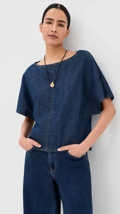 TWP Simple Denim Tee Dark tone | Thumbnail 2