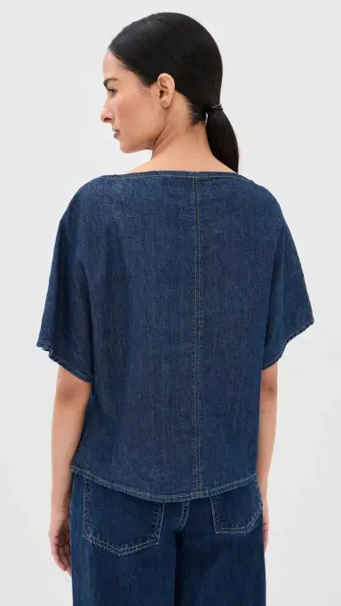 TWP Simple Denim Tee Dark tone | Thumbnail 3